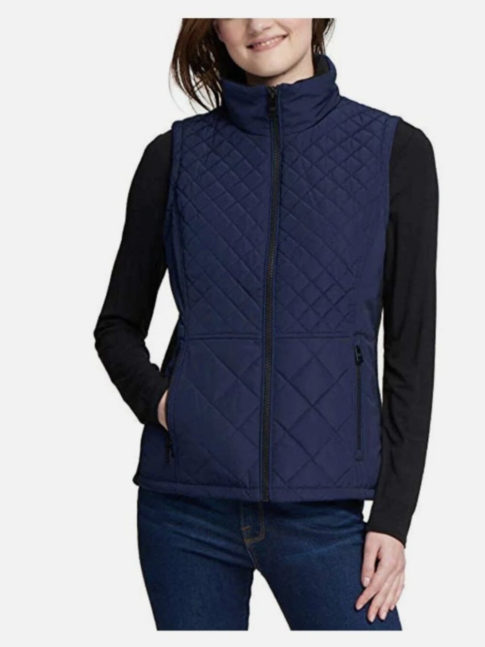 Andrew Marc Women's Quilted Insulated Zip Vest for 2 Front Pockets. SMALL